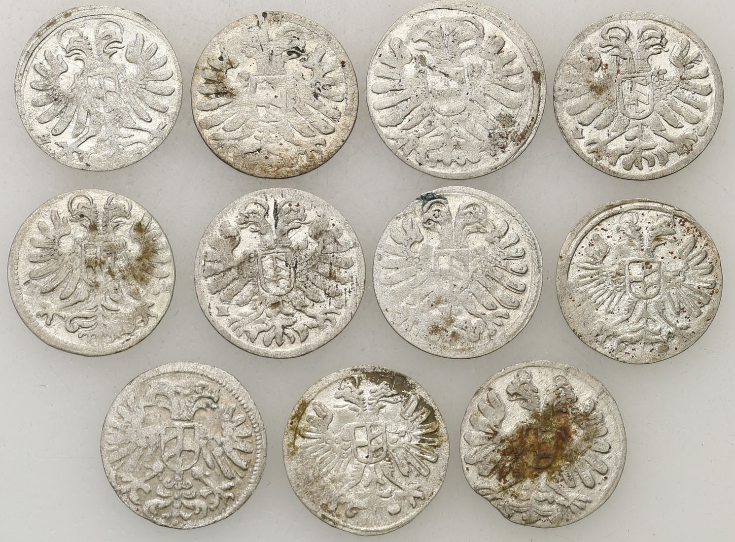 Śląsk, Greszel 1624-1627, Wrocław, Żagań zestaw 11 monet
